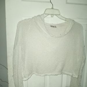 Mudd White Cropped Hoodie